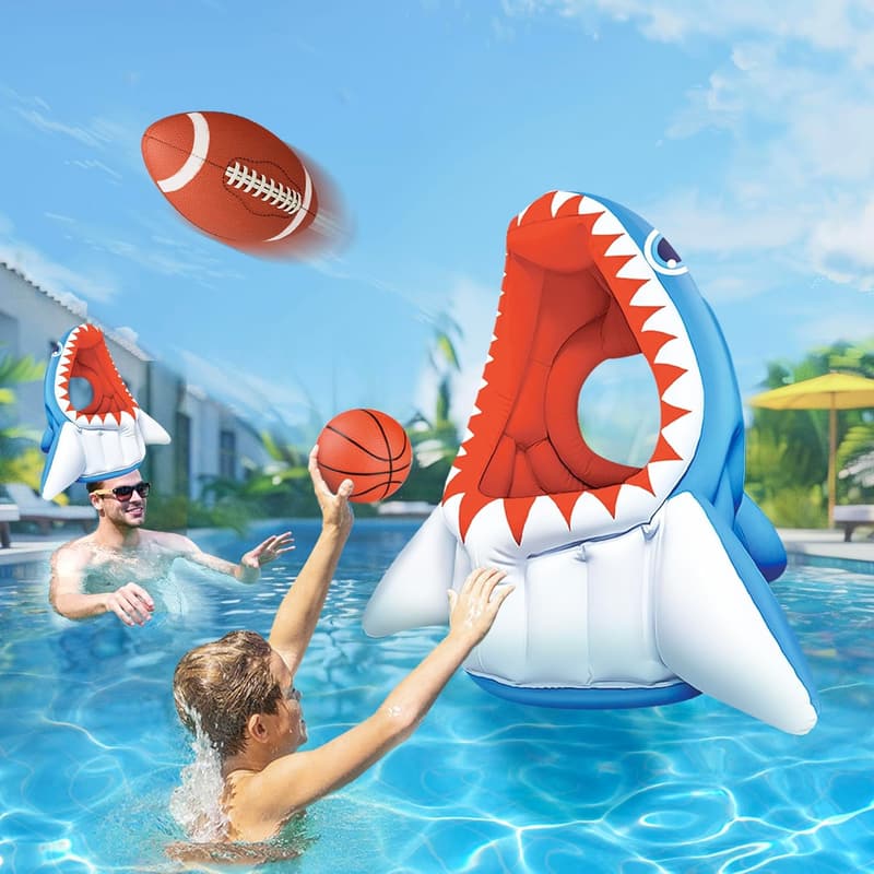 Kids Shark Inflatable Pool Toy - 3-in-1 Water Game for Ages 3-8