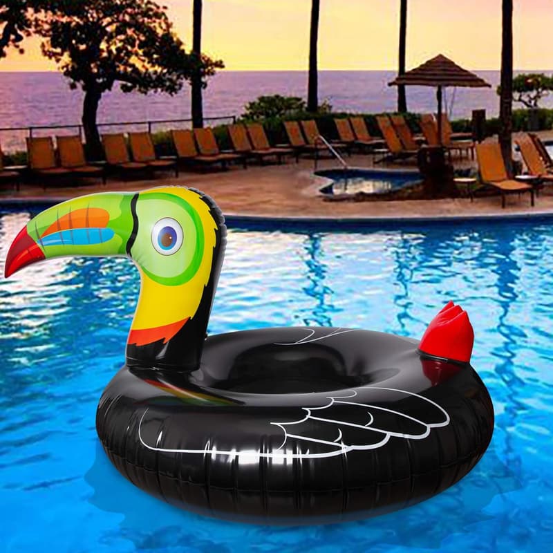Tropical Toucan Inflatable Pool Float - Hawaiian Luau Party Toy