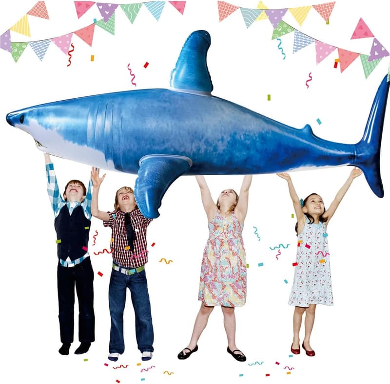 Extra Large Inflatable Shark Pool Toy for Birthday Parties