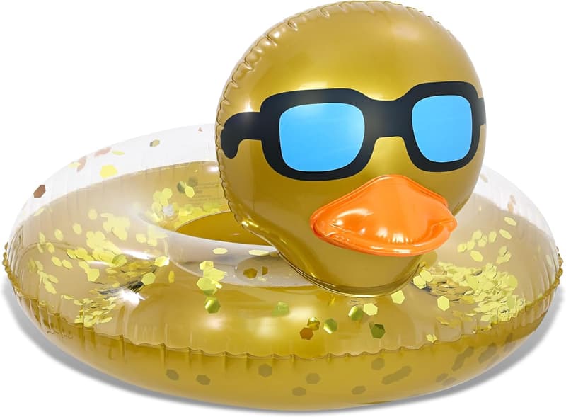 Confetti Inflatable Duck Pool Float for Kids and Adults