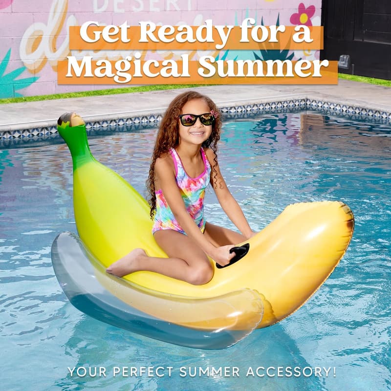 Banana Pool Float - Inflatable Ride-On for Pool Parties