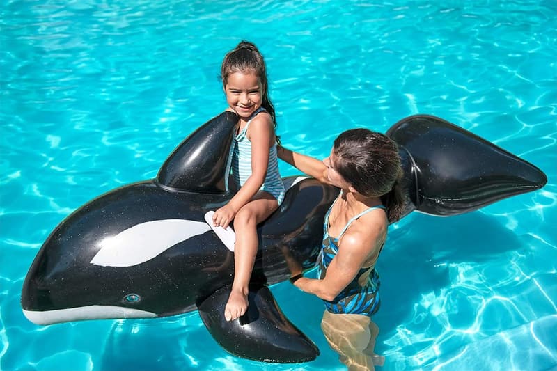 Jumbo Whale Rider Inflatable Pool Float for Summer Fun
