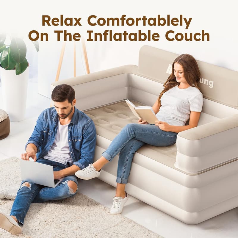 Inflatable Couch for Home & Outdoor | Portable Air Sofa 60
