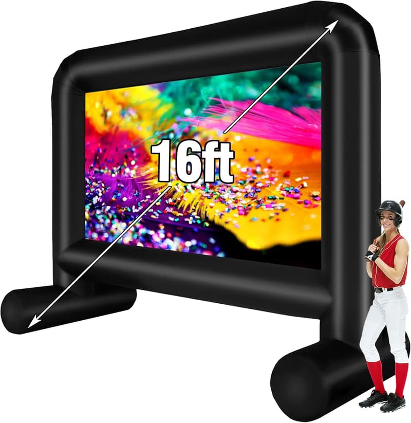 Inflatable Movie Screen for Outdoor Movie Nights, 16 Feet