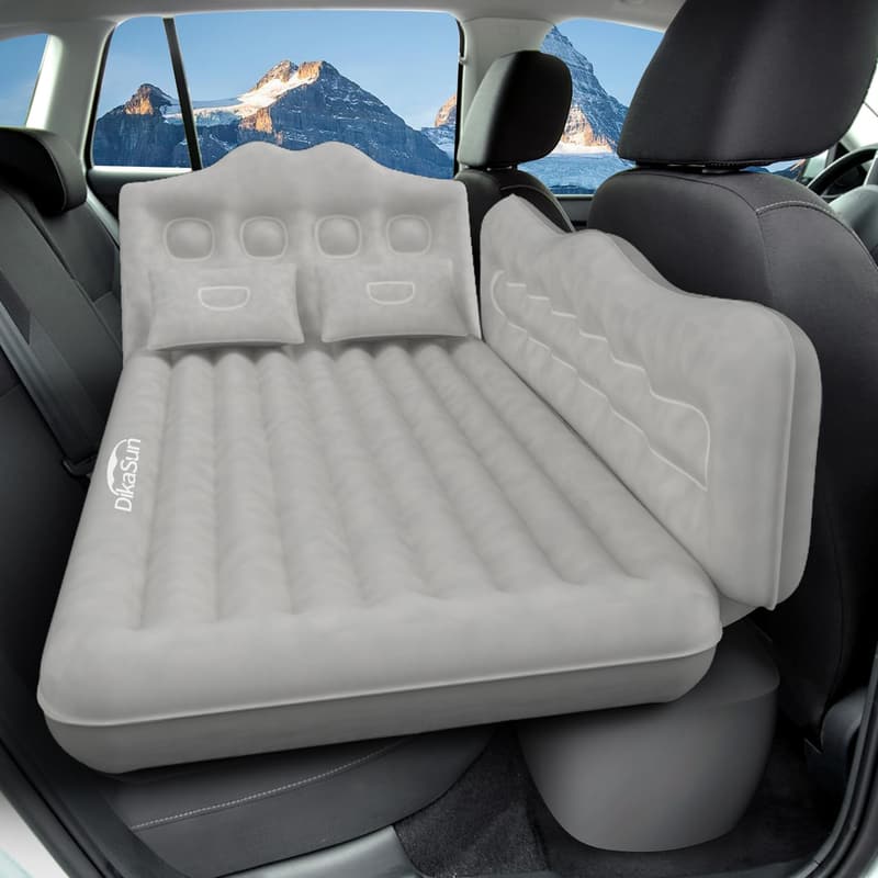 Car Camping Mattress for SUV, Inflatable Travel Sleeping Pad (Grey)
