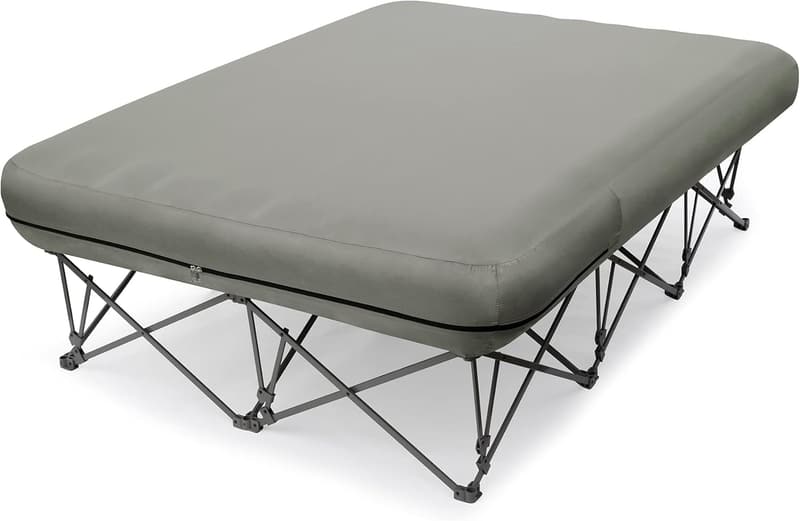 Folding Camping Cot with Inflatable Mattress for Outdoor Travel
