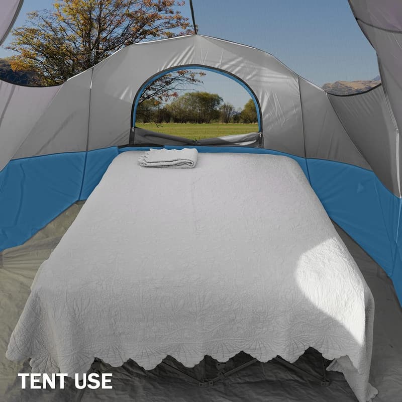 Folding Camping Cot with Inflatable Mattress for Outdoor Travel