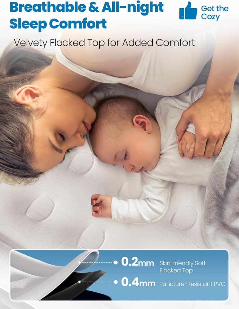 Queen Air Mattress with Built-in Pump, 18” Comfort Raised