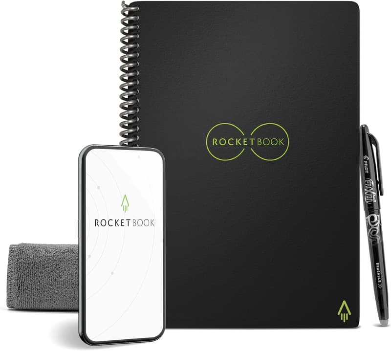 Reusable Rocketbook Core Spiral Notebook - 6x8.8, App-Connected