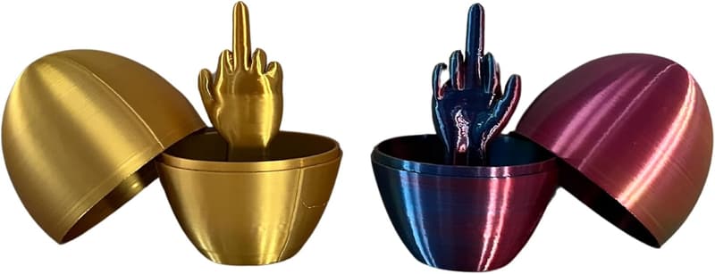 Funny Middle Finger Easter Eggs - Gag Gift for Adults (2 Pack)