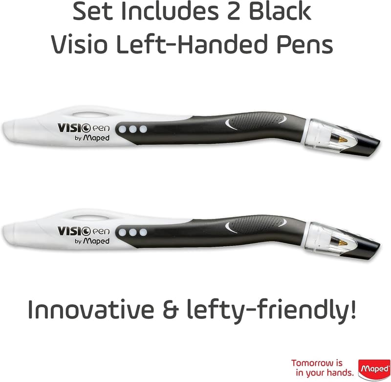 Left-Handed Quick-Drying Ballpoint Pens - 2 Pack