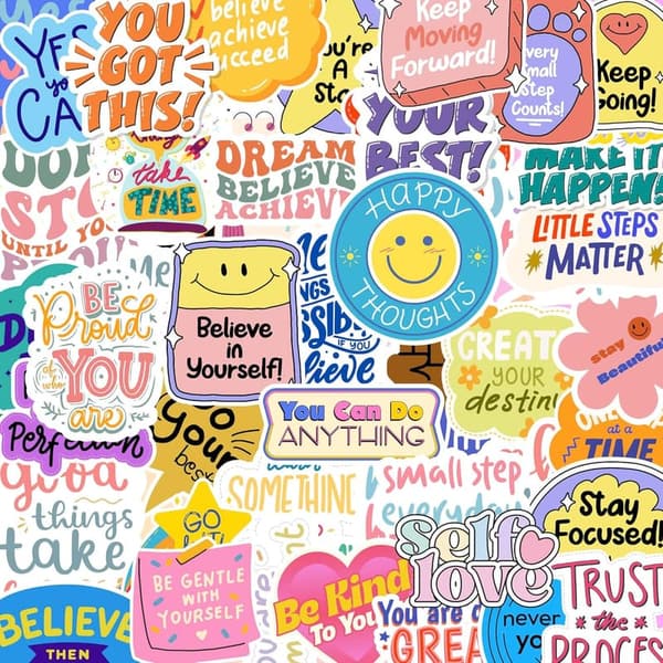 Vinyl Motivational Stickers - Positive Quotes for Students & Teens
