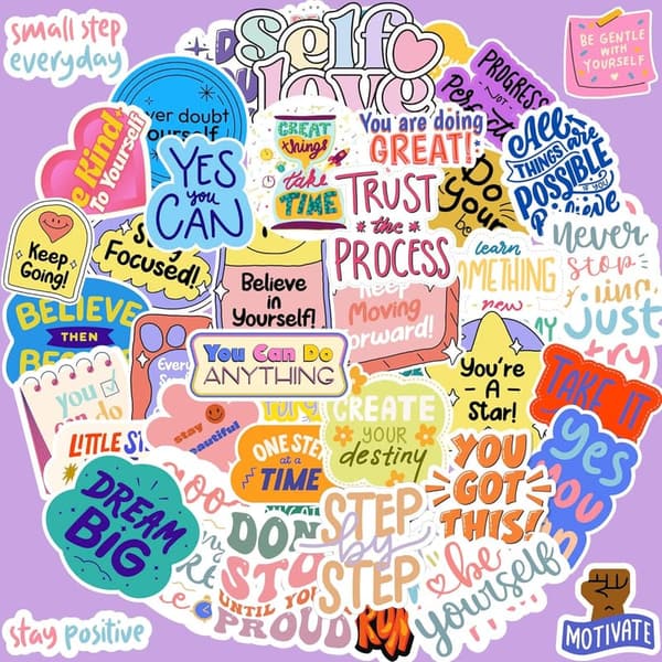 Vinyl Motivational Stickers - Positive Quotes for Students & Teens