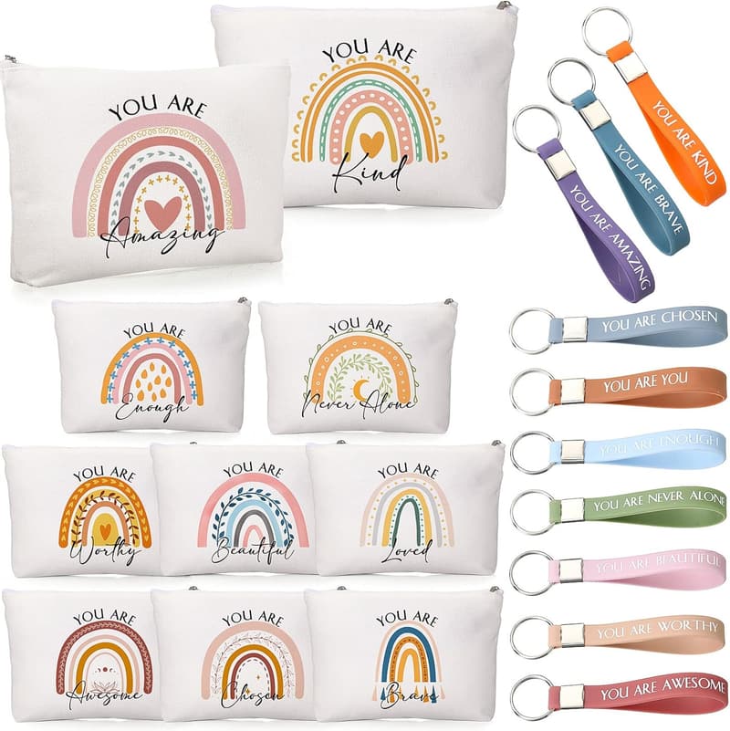 Employee Appreciation Gift Set: 10 Inspirational Keychains & Bags