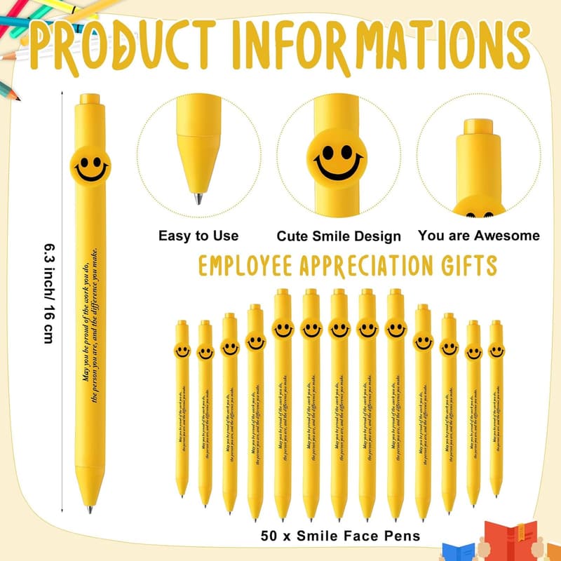 Employee Appreciation Inspirational Pens - 50 Pcs Set