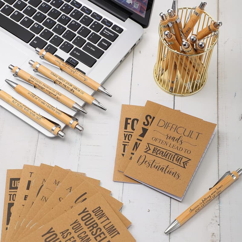 Employee Appreciation Gift Set: 200 Pcs Motivational Notebooks & Pens