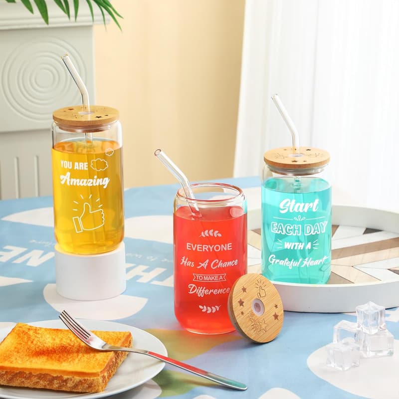Employee Appreciation Gifts: 8 Can-Shaped Beer Glasses with Lids