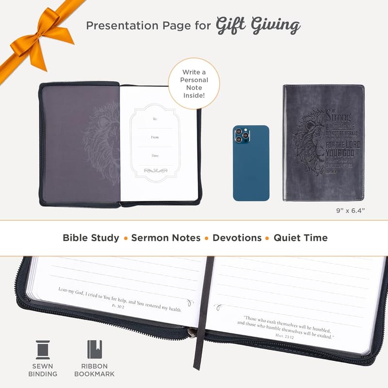 Be Strong and Courageous Inspirational Journal with Scripture