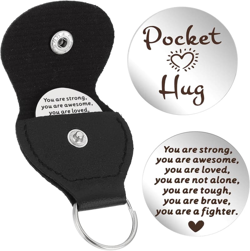 Inspirational Pocket Hug Keychain for Cancer Patients
