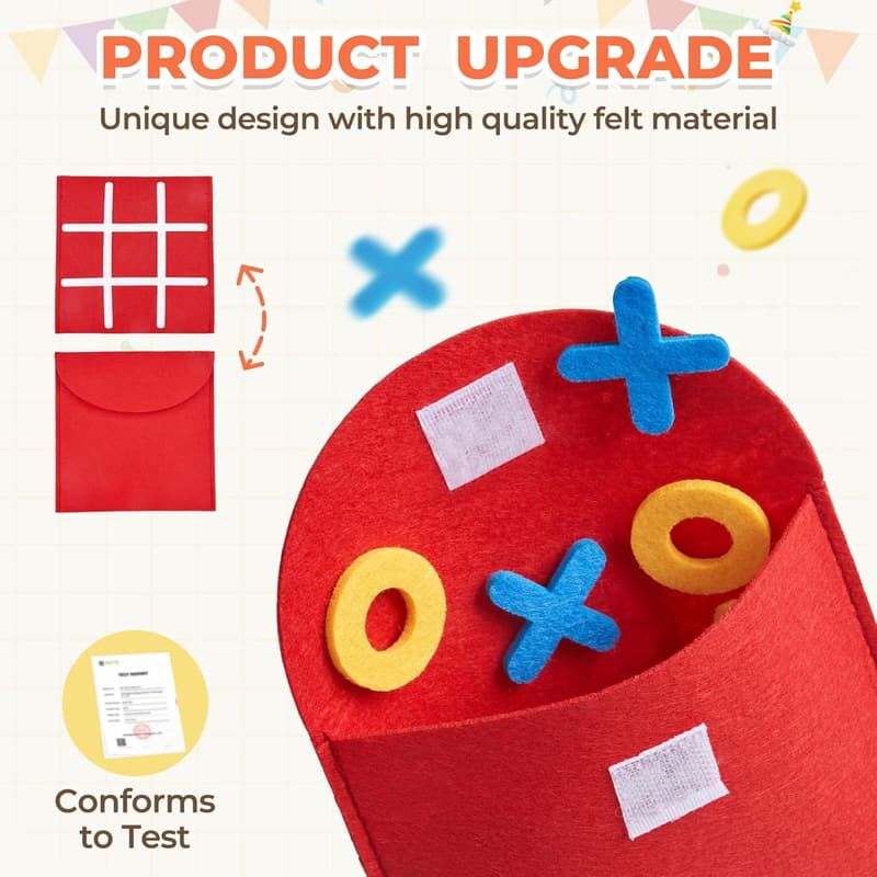 Birthday Party Favor: Tic Tac Toe Mini Board Game Set (Pack of 12)