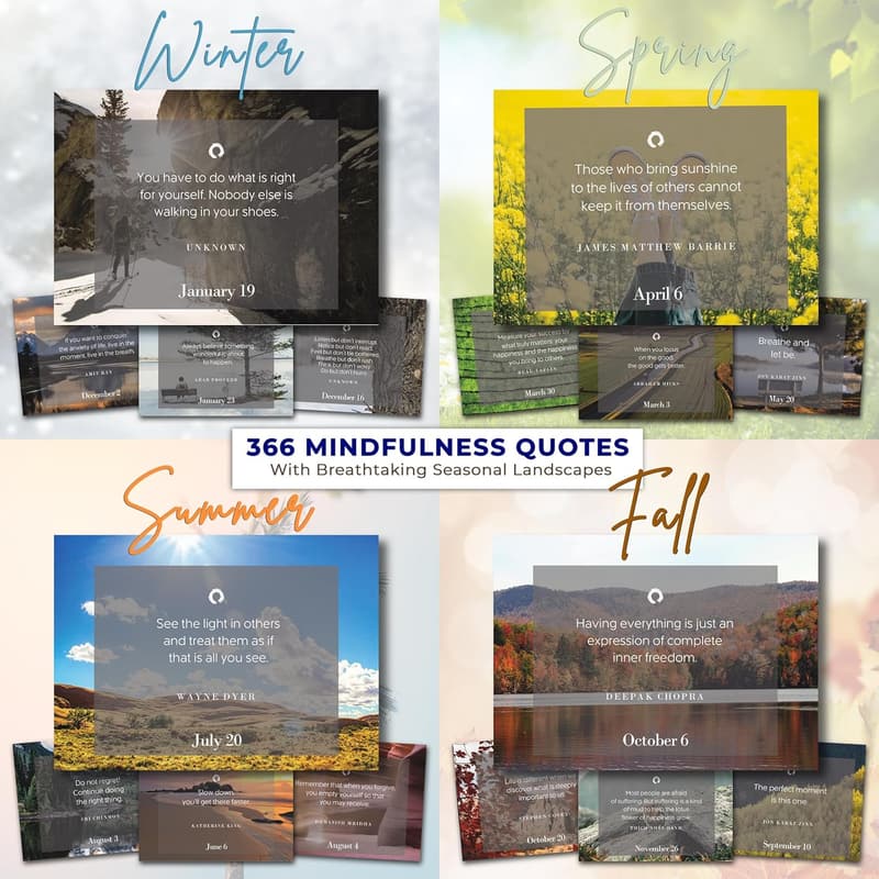 Mindfulness Quotes Daily Calendar for Stress Relief