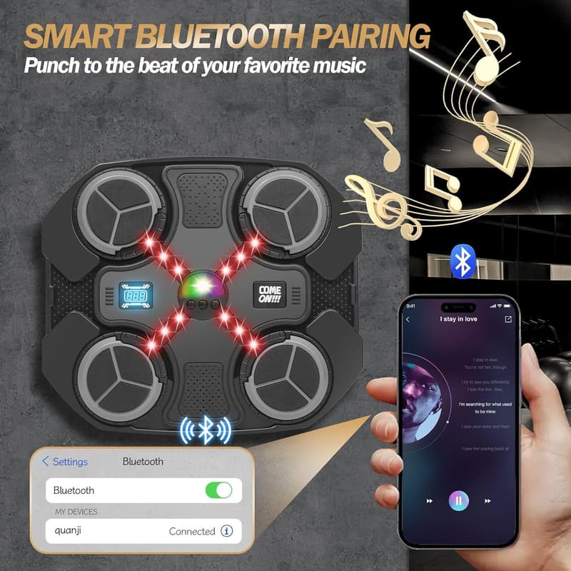 Bluetooth Music Punching Target for Kids - Wall Mounted Sports Toy