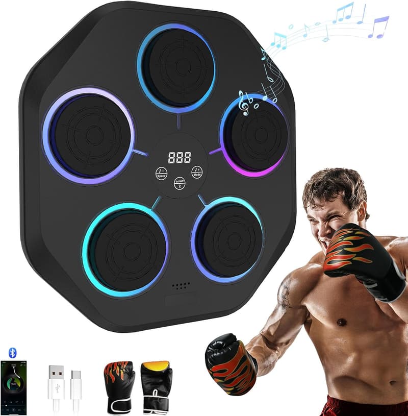 Bluetooth Wall-Mounted Boxing Trainer with Gloves