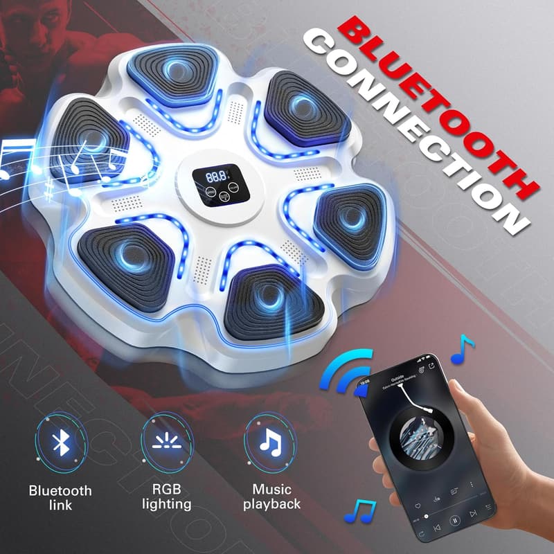 Bluetooth Music Boxing Machine with Gloves – Wall Mounted Fitness Equipment