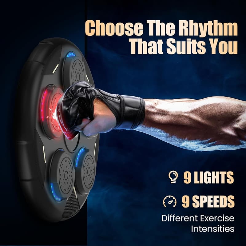 Bluetooth Boxing Music Machine with Gloves - Wall Mounted Workout Equipment