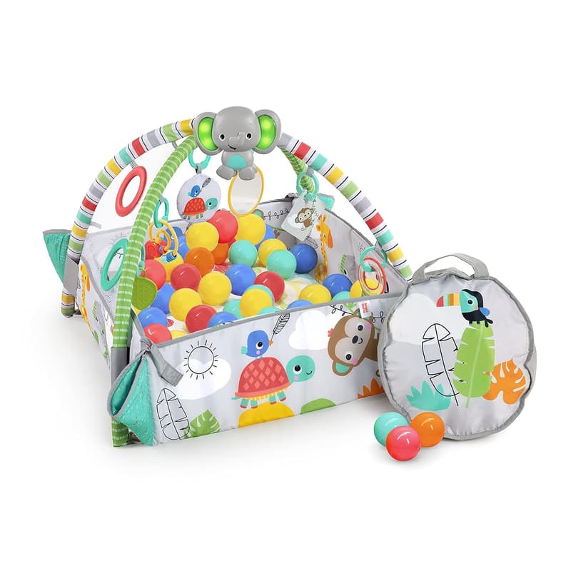 5-in-1 Jumbo Play Mat & Ball Pit Gym - Totally Tropical