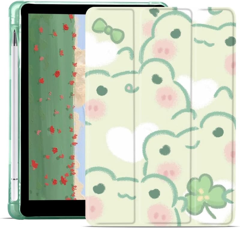 Frog iPad Case with Stand & Pencil Holder - 10.2 Inch