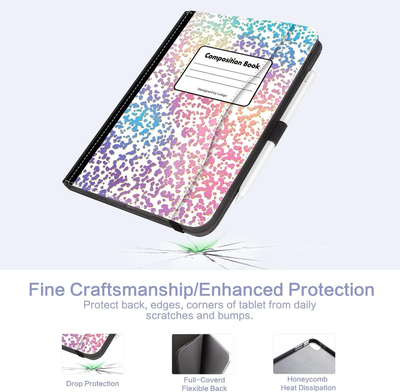 iPad 11th & 10th Gen Case with Stand & Pencil Holder, Pink