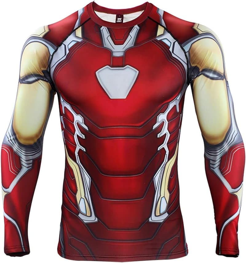 Superhero Long Sleeve Cosplay T-Shirt - Quick-Drying, Elastic