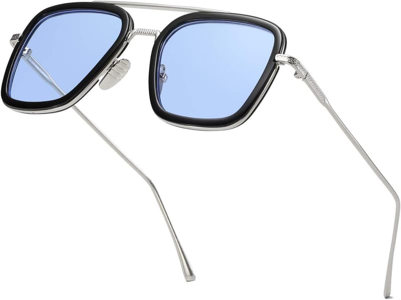 Vintage Square Metal Sunglasses for Men and Women