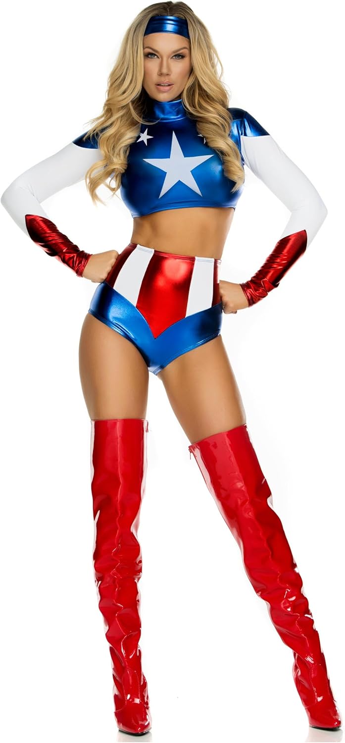 Star-Spangled Hero Women's Top and Shorts Set