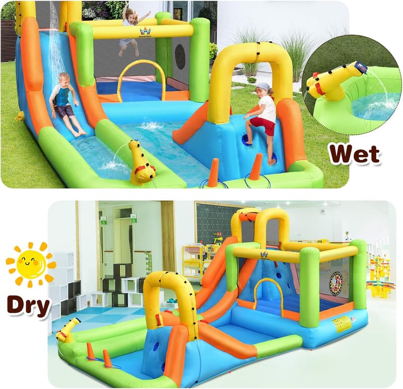 Kids 8-in-1 Inflatable Water Slide & Splash Pool for Parties