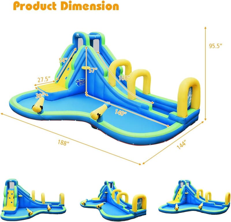 Adventure Inflatable Water Slide for Kids - Backyard Party Fun