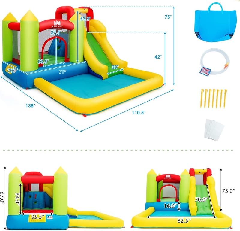 Kids Inflatable Water Slide with Splash Pool - 12x9FT Outdoor Fun