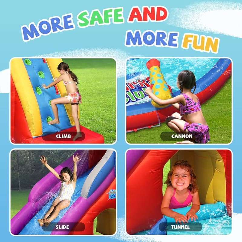 Red Shark Inflatable Water Slide & Bounce House for Kids