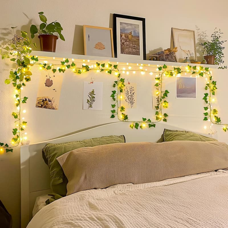 33ft Battery-Operated LED Ivy Vines with Remote for Weddings/Parties