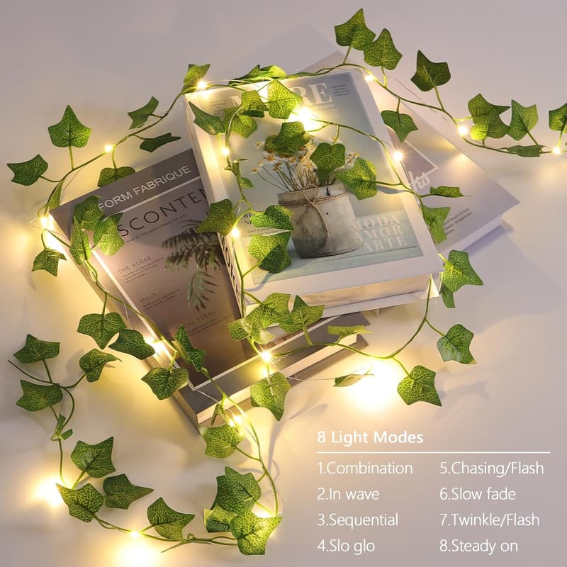 Battery Operated 20 LED Ivy String Lights for Home Decor