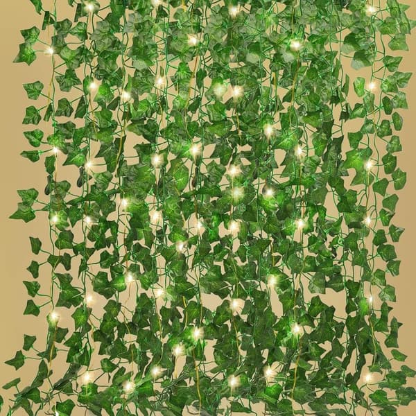86FT Ivy Fake Vines with 100 LED Lights - Room Decor Garlands