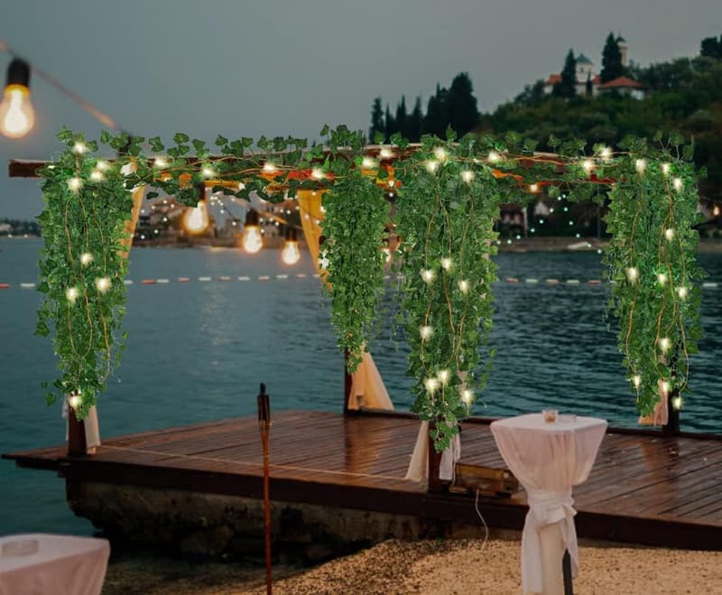 86FT Ivy Fake Vines with 100 LED Lights - Room Decor Garlands