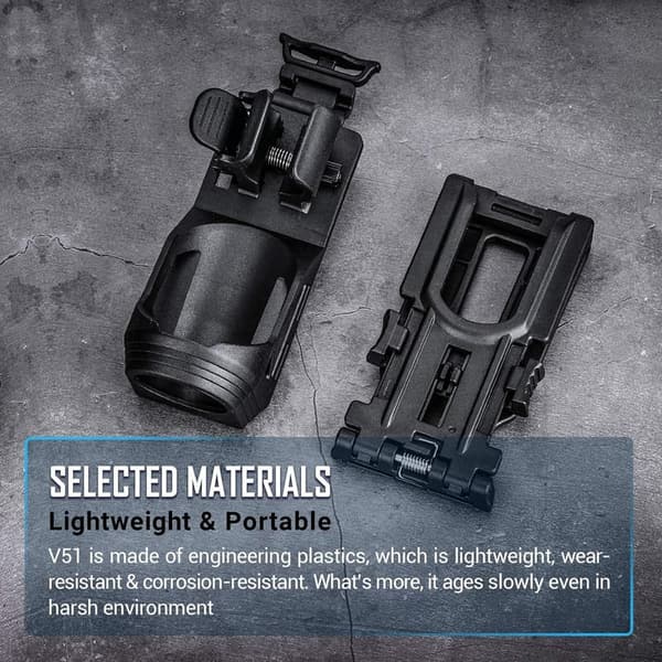 Tactical Flashlight Holster with Lever Lock - Fits 1