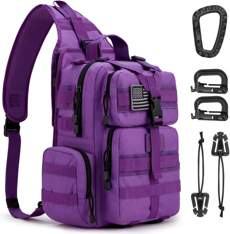 Tactical EDC Sling Backpack for Men with Adjustable Holder