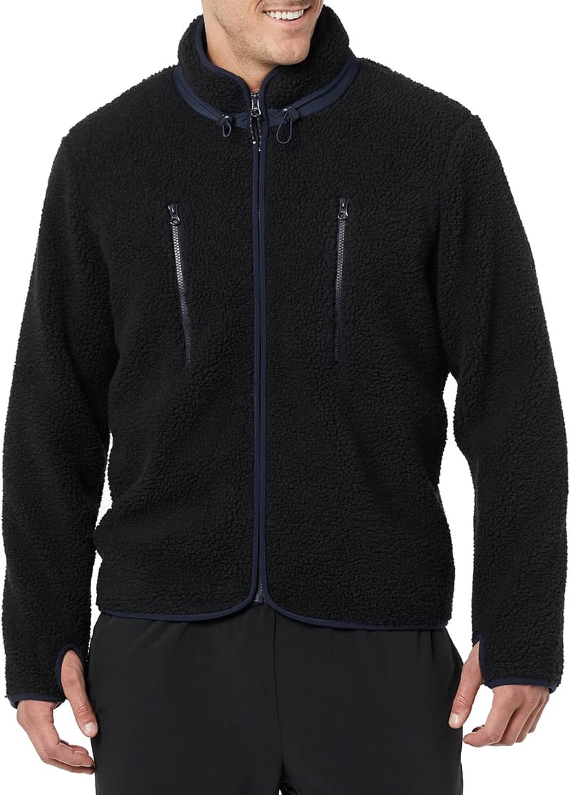 Men's Teddy Fleece Full-Zip Jacket with Chest Pockets