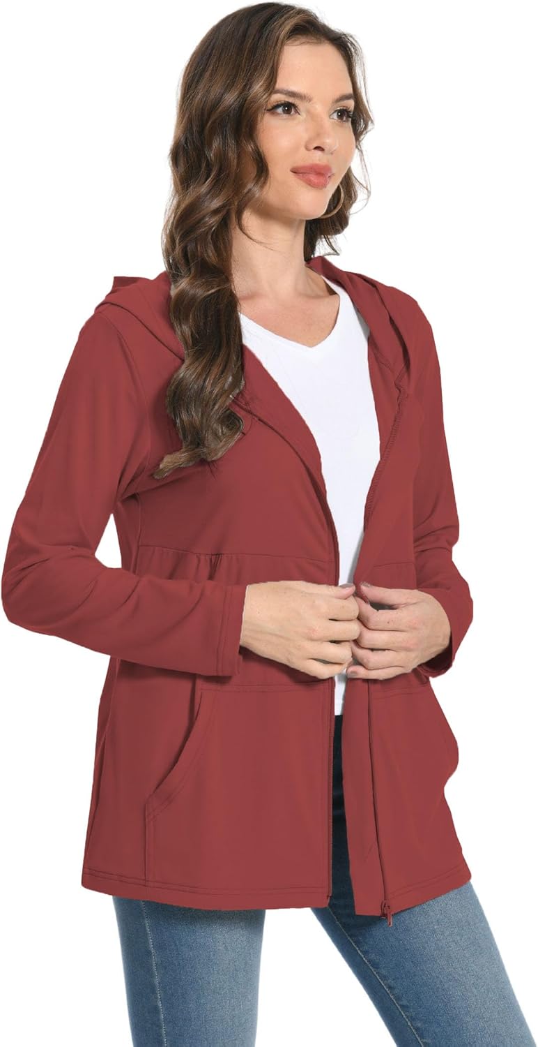 Post-Mastectomy Long Sleeve Zip-Up Shirt with Drain Pockets