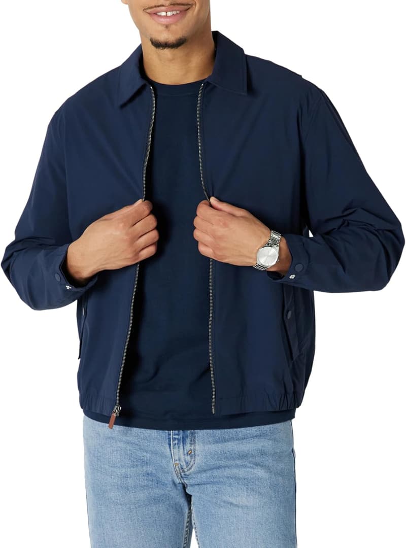 Men's Lightweight Stretch Zip-Up Bomber Jacket