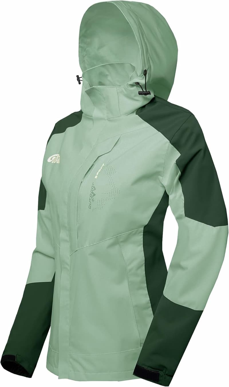 Lightweight Waterproof Rain Jacket with Hood for Women