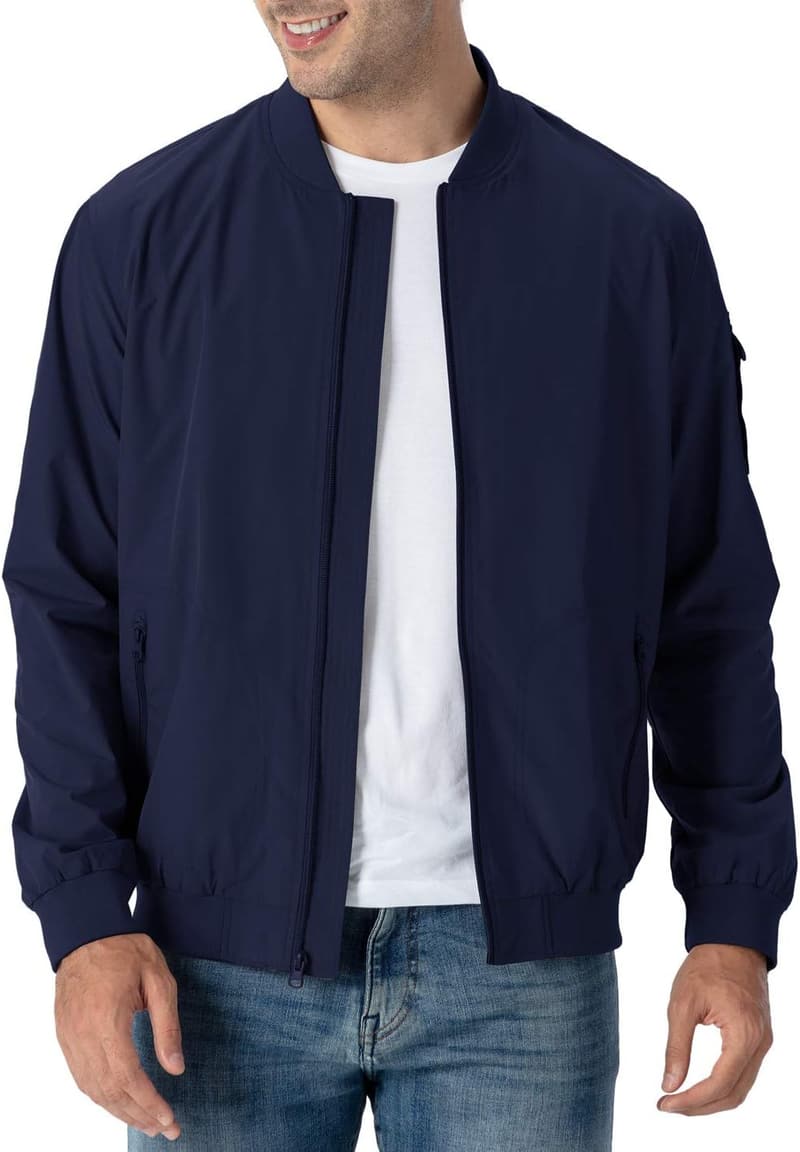 Men's Lightweight Bomber Jacket - Casual Stylish Windbreaker